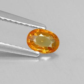 0.28克拉天然黄色蓝宝石，椭圆形切割，5×3.7毫米，VS