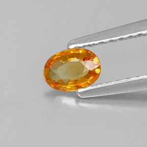 0.28克拉天然黄色蓝宝石，椭圆形切割，5×3.7毫米，VS