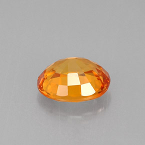 0.82克拉天然橙色蓝宝石，椭圆形切割，6×5毫米，VVS-VS