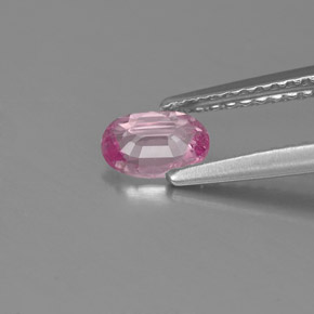 0.50克拉天然粉色蓝宝石，椭圆形切割，5.9×4.1毫米，VS-SI