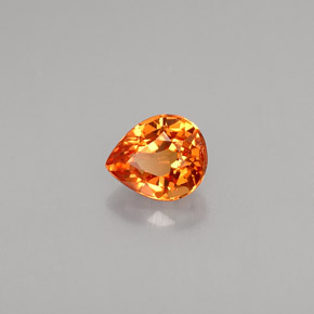 0.61克拉天然橙色蓝宝石，梨形，5.5×4.6毫米，VVS