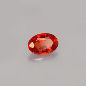 0.61克拉天然橙色蓝宝石，椭圆形切割，6.1×4.2毫米，IF
