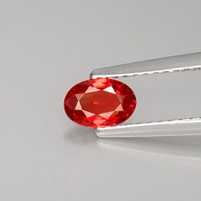 0.52克拉天然橙色蓝宝石，椭圆形切割，6×4.1毫米，VVS