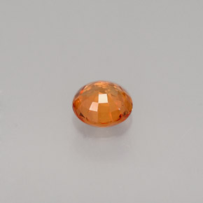 0.58克拉天然橙色蓝宝石，圆形切割，4.91毫米，VVS-VS