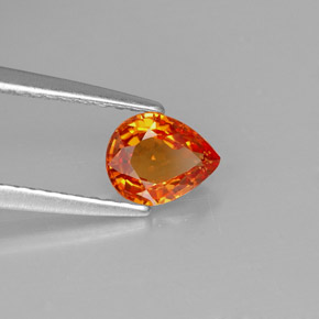0.73克拉天然橙色蓝宝石，梨形，6.2×4.9毫米，VVS
