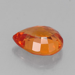 0.70克拉天然橙色蓝宝石，梨形，6×4.9毫米，VS