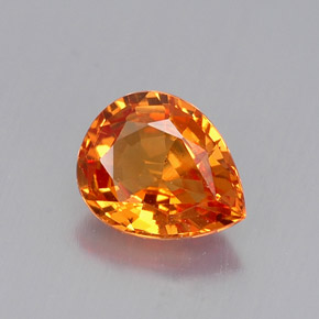 0.69克拉天然橙色蓝宝石，梨形，6.1×5毫米，VVS-VS
