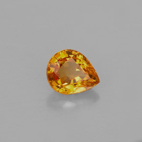 0.78克拉天然橙色蓝宝石，梨形，6×5毫米，VVS-VS