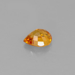 0.78克拉天然橙色蓝宝石，梨形，6×5毫米，VVS-VS