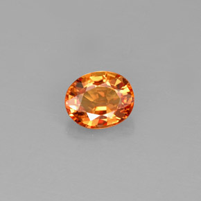 0.79克拉天然橙色蓝宝石，椭圆形切割，5.9×4.9毫米，IF