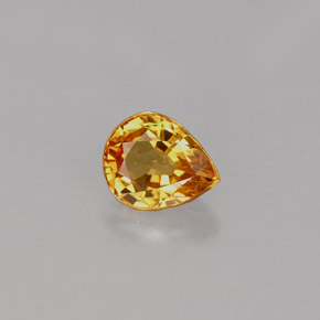 0.74克拉天然黄色蓝宝石，梨形，5.8×4.8毫米，VVS-VS