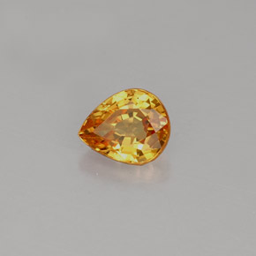 0.74克拉天然黄色蓝宝石，梨形，5.8×4.8毫米，VVS-VS