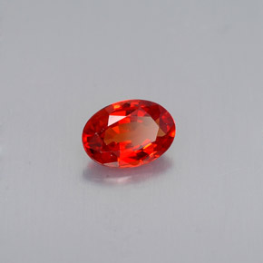 0.53克拉天然橙色蓝宝石，椭圆形切割，5.9×4.1毫米，VVS-VS