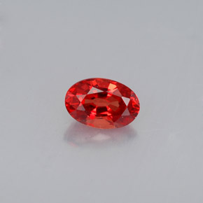 0.55克拉天然橙色蓝宝石，椭圆形切割，5.9×4毫米，VVS-VS
