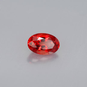 0.55克拉天然橙色蓝宝石，椭圆形切割，5.9×4毫米，VVS-VS
