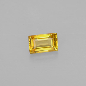 0.42克拉天然黄色蓝宝石，长方形切工，4.9×3.1毫米，VS