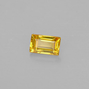 0.42克拉天然黄色蓝宝石，长方形切工，4.9×3.1毫米，VS
