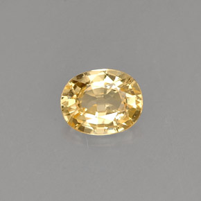 0.44克拉天然黄色蓝宝石，椭圆形切割，5×4毫米，VVS