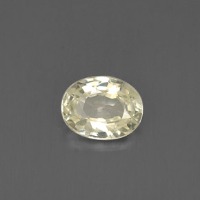 0.44克拉天然黄色蓝宝石，椭圆形切割，5.1×4毫米，VVS