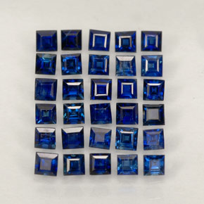 天然蓝宝石，方形，1.8×1.7毫米，VVS-VS