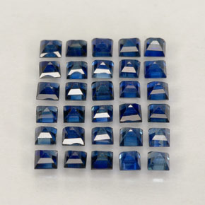 天然蓝宝石，方形，1.8×1.7毫米，VVS-VS