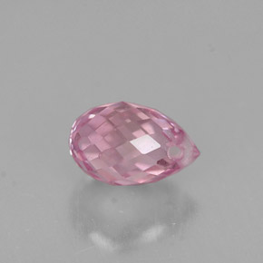 0.90克拉天然粉色蓝宝石，水滴珠形切工，5.9×4.2毫米，VVS-VS