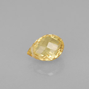 1.22克拉天然黄色蓝宝石，水滴珠形切工，6.9×4.8毫米，VS