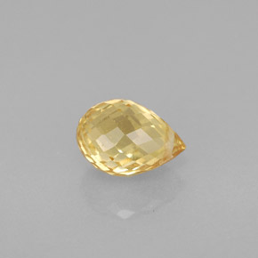 1.22克拉天然黄色蓝宝石，水滴珠形切工，6.9×4.8毫米，VS