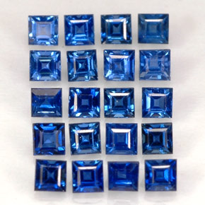 天然蓝宝石，方形，1.9×1.9毫米，VVS-VS