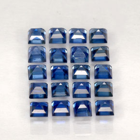 天然蓝宝石，方形，1.9×1.9毫米，VVS-VS
