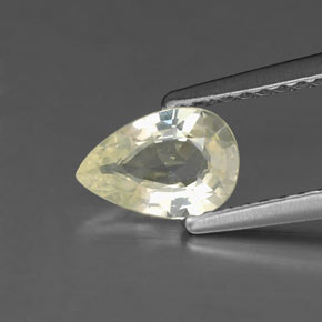 0.81克拉天然黄色蓝宝石，梨形，7.5×5.1毫米，VS