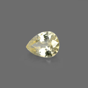 0.44克拉天然黄色蓝宝石，梨形，5.5×4.3毫米，VVS