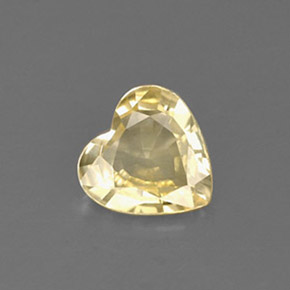 0.59克拉天然黄色蓝宝石，心形，5.6×5.5毫米，VS