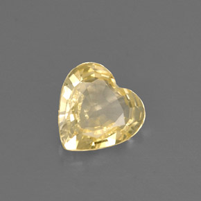 0.59克拉天然黄色蓝宝石，心形，5.6×5.5毫米，VS
