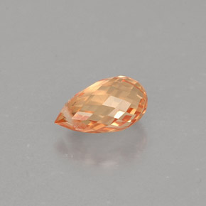 0.91克拉天然橙色蓝宝石，水滴珠形切工，6.8×4.1毫米，VVS-VS