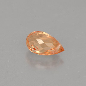 0.91克拉天然橙色蓝宝石，水滴珠形切工，6.8×4.1毫米，VVS-VS