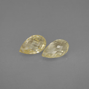天然黄色蓝宝石，水滴珠形切工，7.2×4.6毫米，VVS-VS