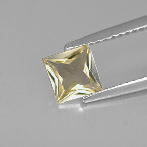 0.82克拉天然黄色蓝宝石，方形，5.6×5.5毫米，VVS