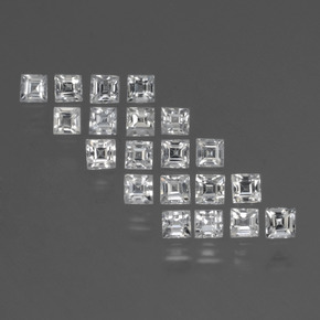 1.80天然白色蓝宝石，方形，2.3×2.2毫米，VVS-VS