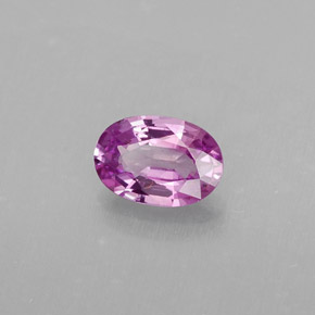 0.57克拉天然紫色蓝宝石，椭圆形切割，6.1×4.2毫米，VVS-VS