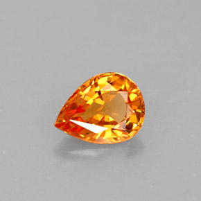 0.59克拉天然橙色蓝宝石，梨形，6.2×4.7毫米，VVS