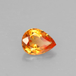 0.59克拉天然橙色蓝宝石，梨形，6.2×4.7毫米，VVS