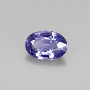 0.53克拉天然紫罗兰色蓝宝石，椭圆形切割，5.9×4.1毫米，VS
