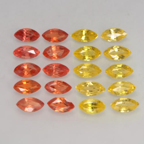 2.59天然多色蓝宝石，马眼形，4.2×2.2毫米，VVS-VS