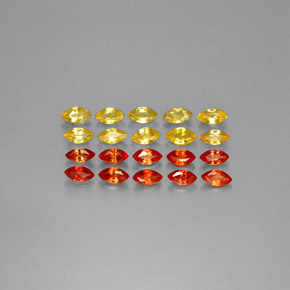 2.34天然橙色蓝宝石，马眼形，4.1×2.1毫米，VVS-VS