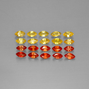 2.34天然橙色蓝宝石，马眼形，4.1×2.1毫米，VVS-VS