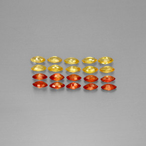 2.34天然橙色蓝宝石，马眼形，4.1×2.1毫米，VVS-VS