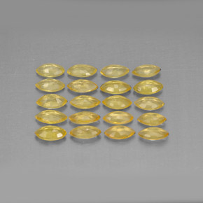 1.92天然黄色蓝宝石，马眼形，4.2×2.3毫米，VVS-VS