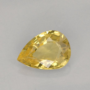 0.73克拉天然黄色蓝宝石，梨形，6.9×5毫米，VS