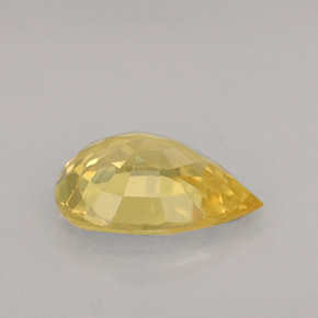 0.73克拉天然黄色蓝宝石，梨形，6.9×5毫米，VS